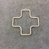 52mm x 52mm Gold Plated Copper Open Cross/Plus Symbol Shaped Pendant Components - Sold in Packs of 10 Components (193-GD)