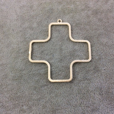 52mm x 52mm Gold Plated Copper Open Cross/Plus Symbol Shaped Pendant Components - Sold in Packs of 10 Components (193-GD)