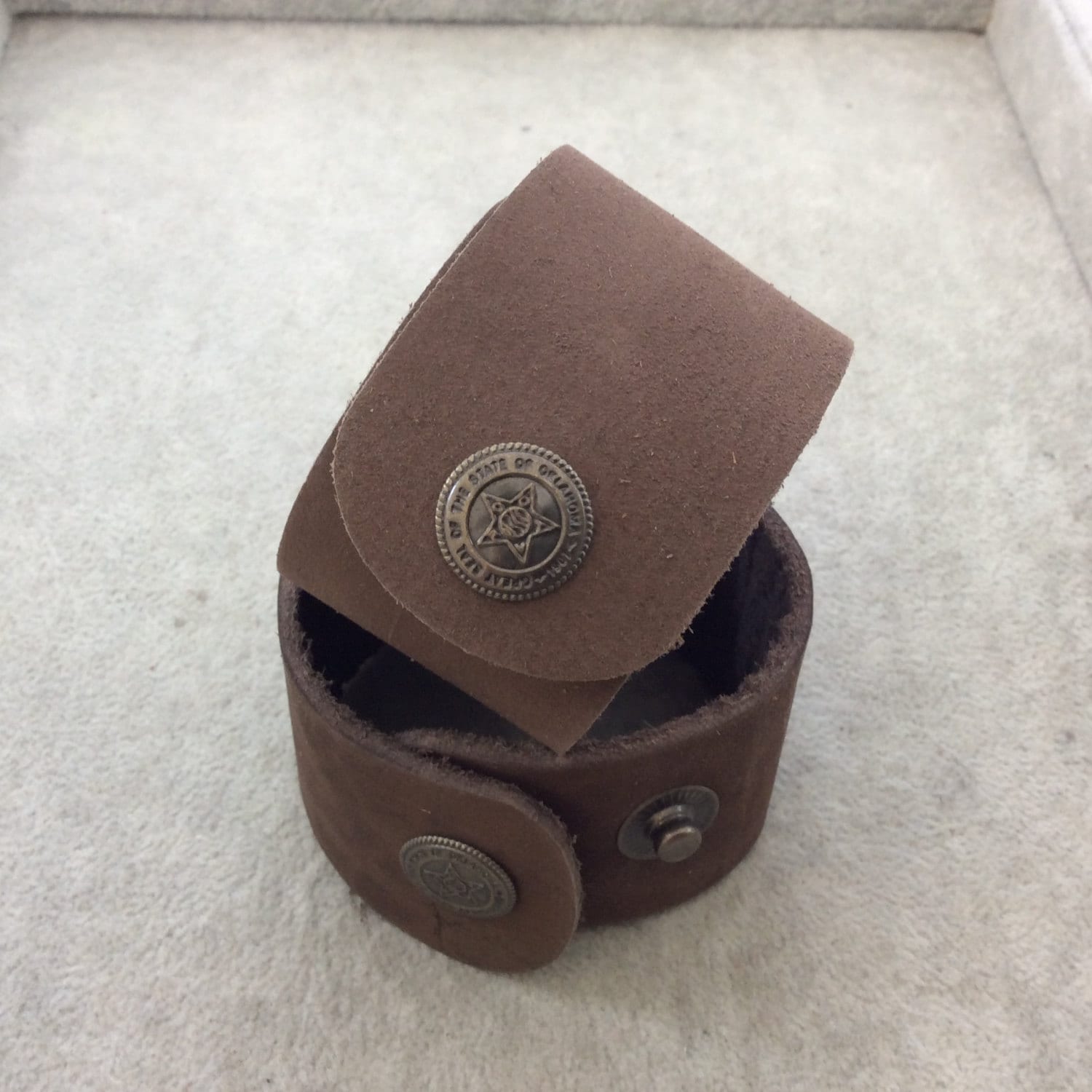 1.5" Wide Chocolate Brown Genuine Leather Blank Cuff Bracelet with Oxidized Brass Snap Clasp - Measuring 38mm Wide x 222mm Long, Approx.