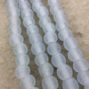 14mm Matte Pale Light Blue Irregular Rondelle Shaped Indian Beach/Sea Glass Beads - Sold by 16" Strands - Approximately 28 Beads