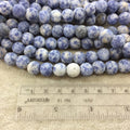 10mm Matte Finish Natural Blue Spot Jasper Round/Ball Shaped Beads with 2mm Holes - 7.5" Strand (Approx. 20 Beads) - LARGE HOLE BEADS