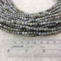 4mm Faceted Natural Labradorite Round/Ball Shaped Beads with 0.8mm Holes - Sold by 14.75" Strands (Approx. 91 Beads) - Quality Gemstone
