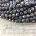 10mm Faceted Natural Labradorite Round/Ball Shaped Beads with 1mm Holes - Sold by 15" Strands (Approx. 39 Beads) - Quality Gemstone