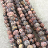 8mm Semi-Gloss Finish Natural Leopardskin Jasper Round/Ball Shaped Beads with 2.5mm Holes - 8" Strand (Approx. 25 Beads) - LARGE HOLE BEADS