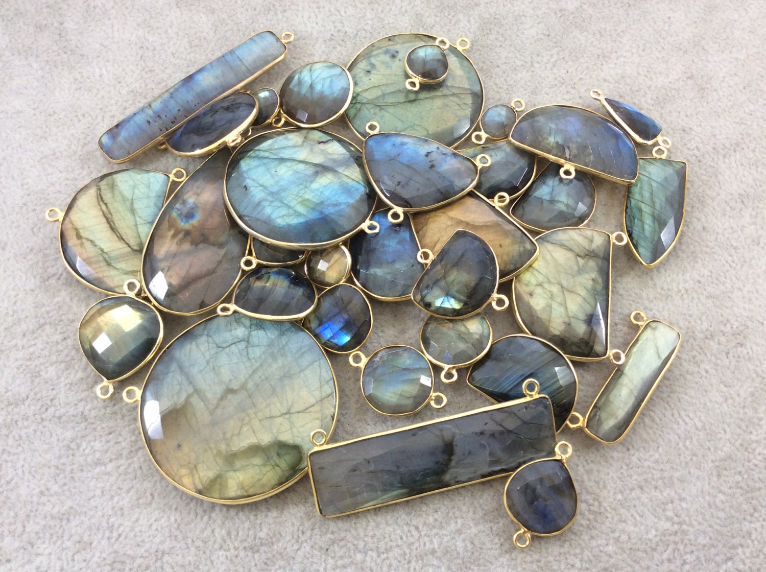 Labradorite Bezel | Half Moon Shaped Bezel Connector