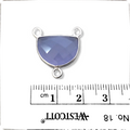 Pale Blue Hydro Chalcedony Bezel | Sterling Silver Faceted Half Moon Shaped (Man made) Pendant Connector- Measuring 16mm x 12mm