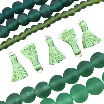 12mm Matte Emerald Green Irregular Rondelle Shaped Indian Beach/Sea Glass Beads - Sold by 16" Strands - Approximately 34 Beads