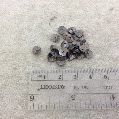 6mm Textured Gunmetal Plated Copper Wavy Disc/Heishi Washer Shaped Components - Sold in Bulk Packs of 25 Pieces - Great as Bracelet Spacers!