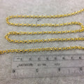 5' Section of 4mm Bright Gold Plated Copper Round Link Rolo Style Chain - Available in Four Different Finishes, Check Related Links!