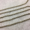 5' Section of 4mm Antique Bronze Plated Copper Round Link Rolo Style Chain - Available in Four Different Finishes, Check Related Links!