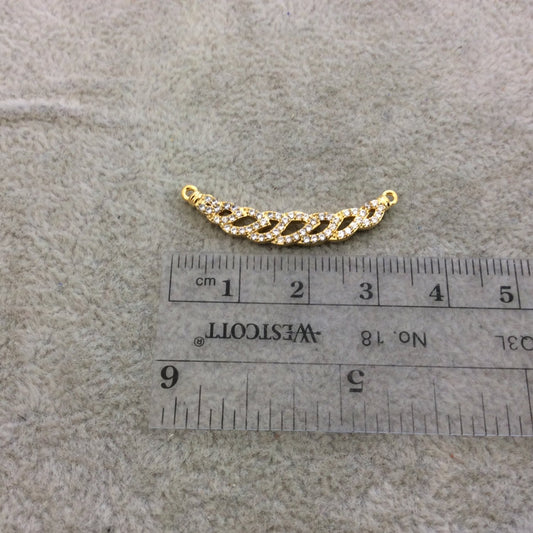 Gold Plated CZ Cubic Zirconia Inlaid Twisted U-Shaped Copper Pendant - Measuring 5mm x 30mm  - Available in Four Colors, See Related!