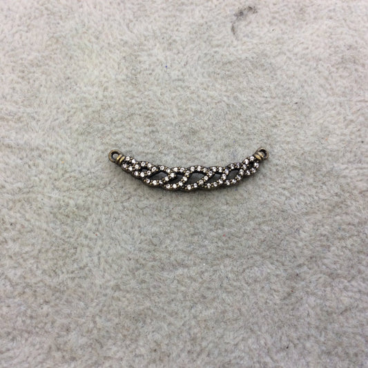 Bronze Plated CZ Cubic Zirconia Inlaid Twisted U-Shaped Copper Pendant - Measuring 5mm x 30mm  - Available in Four Colors, See Related!
