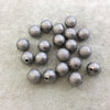 12mm Sandblasted Stardust Finish Gunmetal Base Metal Round/Ball Shaped Beads with 2mm Holes - Loose, Sold in Pre-Packed Bags of 20 Beads