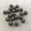 12mm Sandblasted Stardust Finish Antique Brass Base Metal Round/Ball Shape Beads with 2mm Holes - Loose, Sold in Pre-Packed Bags of 20 Beads