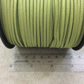 FULL SPOOL - Matte Light Olive Faux Micro Suede Jewelry Cord - Measuring 1.5mm x 2.5mm - 325 Feet (100 Meters) - Imitation VEGAN Leather