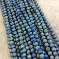 6mm Matte Finish Premium Light Blue/Gold Titanium Druzy Agate Round Shaped Beads with 1mm Holes - Sold by 15.5" Strands (Approx. 66 Beads)