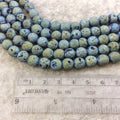 8mm Faceted Matte Finish Premium Metallic Blue/Gold Druzy Agate Round Shaped Beads with 1mm Holes - Sold by 7.75&quot; Strands (Approx. 25 Beads)