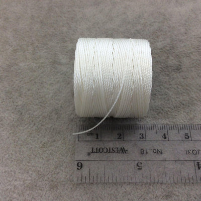 FULL SPOOL - Beadsmith S-Lon 210 Pure White Nylon Macrame/Jewelry Cord - Measuring 0.5mm Thick - 77 Yards (231 Feet) - (SL210-WH)