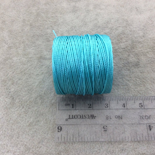 FULL SPOOL - Beadsmith S-Lon 210 Aqua Blue/Green Nylon Macrame/Jewelry Cord - Measuring 0.5mm Thick - 77 Yards (231 Feet) - (SL210-AQ)