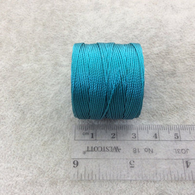FULL SPOOL - Beadsmith S-Lon 210 Teal Blue/Green Nylon Macrame/Jewelry Cord - Measuring 0.5mm Thick - 77 Yards (231 Feet) - (SL210-TE)
