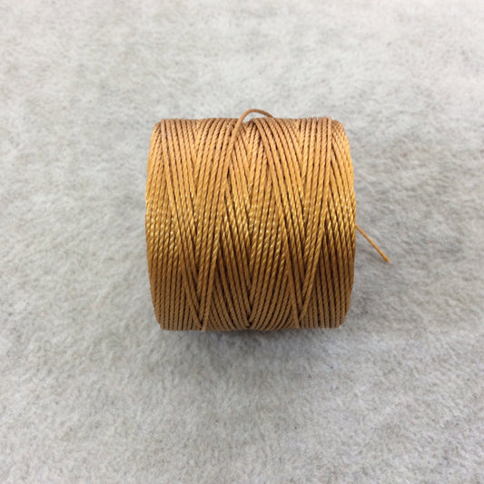 FULL SPOOL - Beadsmith S-Lon 210 Gold Nylon Macrame/Jewelry Cord - Measuring 0.5mm Thick - 77 Yards (231 Feet) - (SL210-GO)