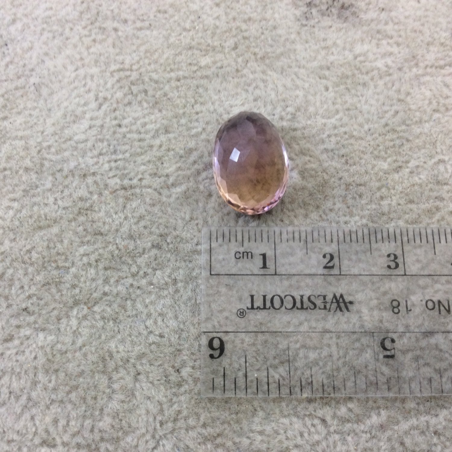 11.5 Carat Faceted Ametrine Oval Cut Stone "K" - Measuring 12.5mm x 17.5mm with 6mm Pavillion (Base) and 2mm Crown (Top) - Natural Gemstone