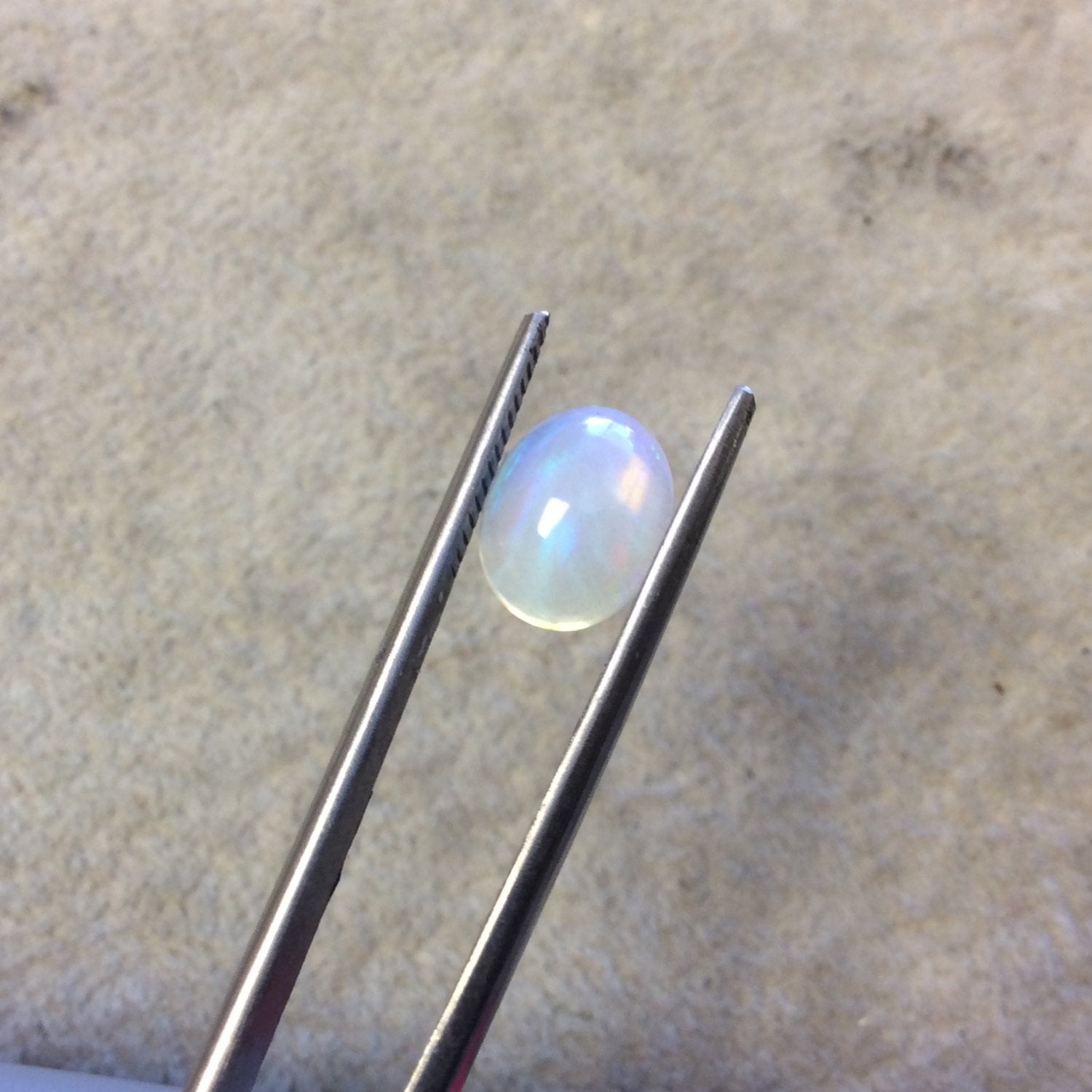 OOAK Natural Ethiopian Opal Smooth Oval Shaped Flat Back Cabochon 'FF' - Measuring 8mm x 10mm, 4.5mm Dome Height - High Quality Gemstone Cab