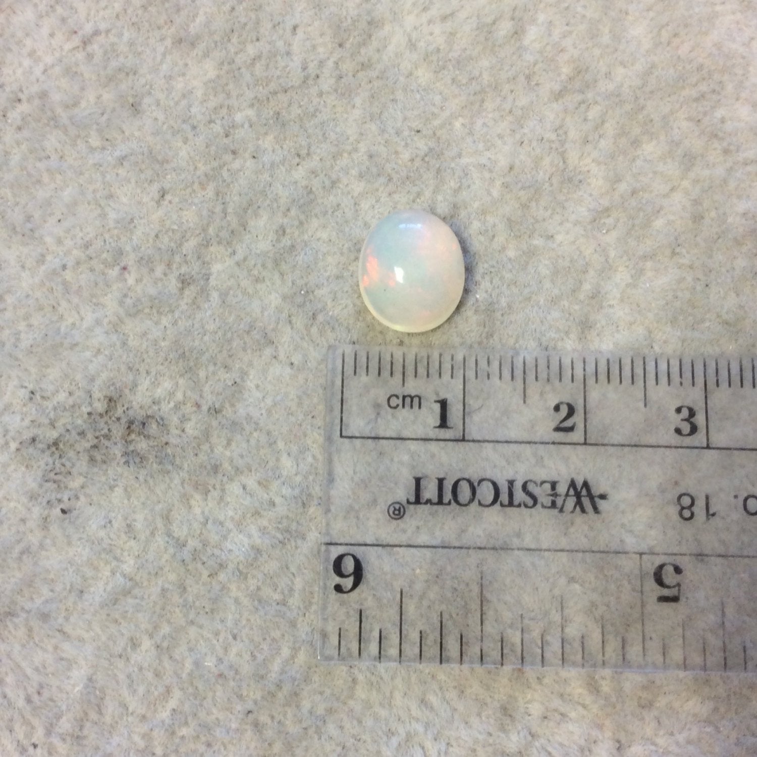 Natural Ethiopian Opal Smooth Oval Shaped Flat Back Cabochon 'GG' - Measuring 9mm x 11mm, 5mm Dome Height - High Quality Gemstone Cab