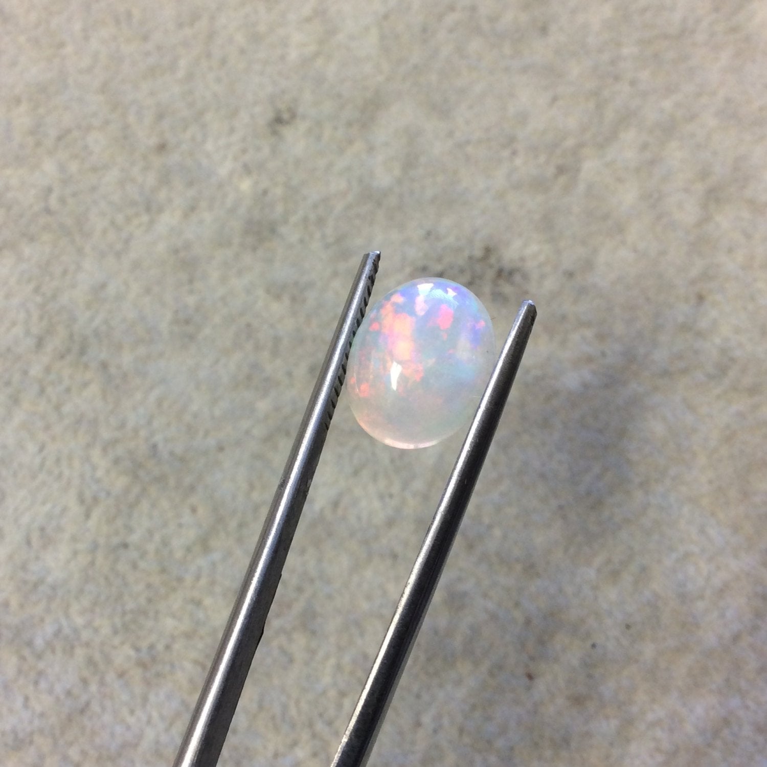 Natural Ethiopian Opal Smooth Oval Shaped Rounded Back Cabochon 'JJ' - Measuring 9.5mm x 12mm, 4mm Dome Height - High Quality Gemstone Cab