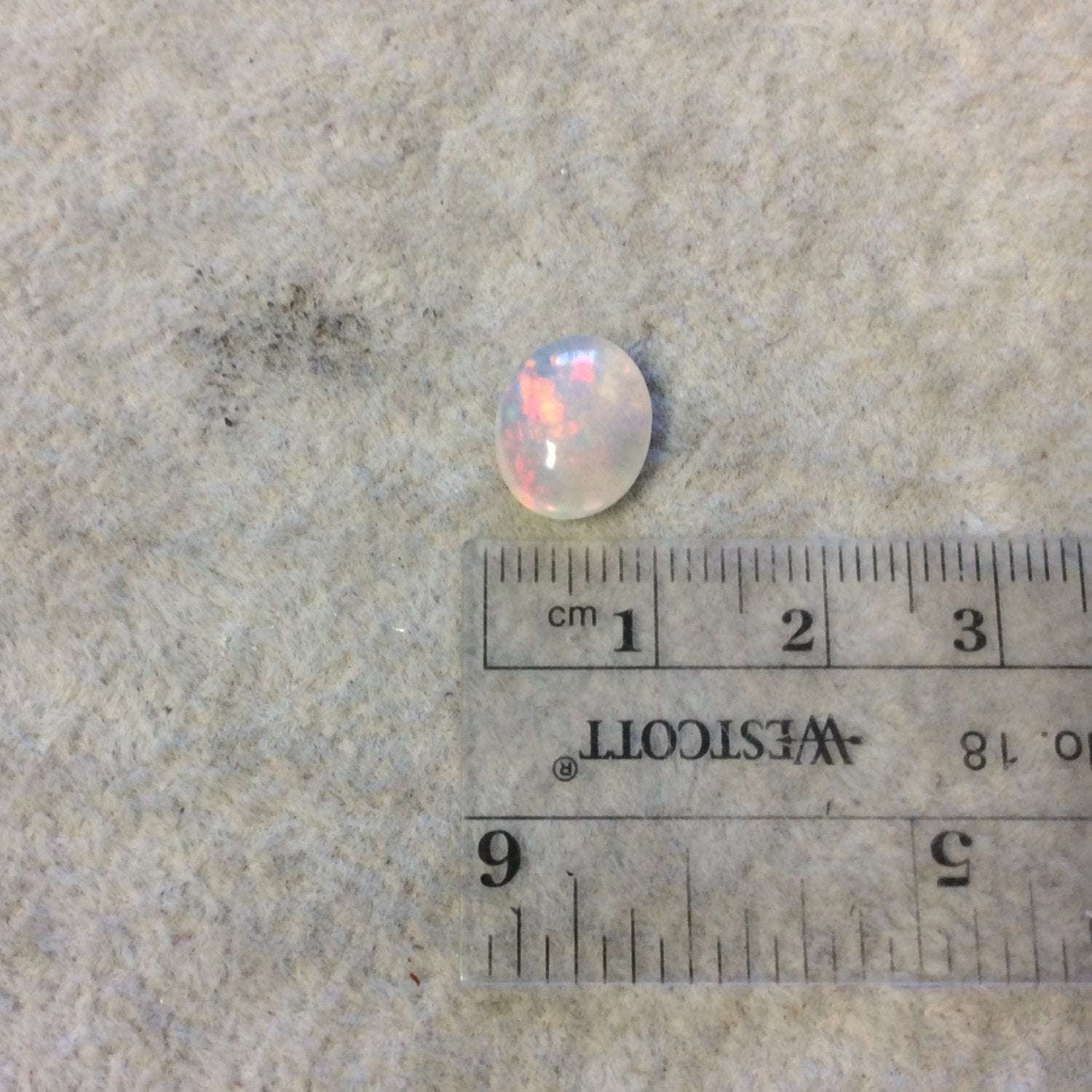 Natural Ethiopian Opal Smooth Oval Shaped Rounded Back Cabochon 'JJ' - Measuring 9.5mm x 12mm, 4mm Dome Height - High Quality Gemstone Cab