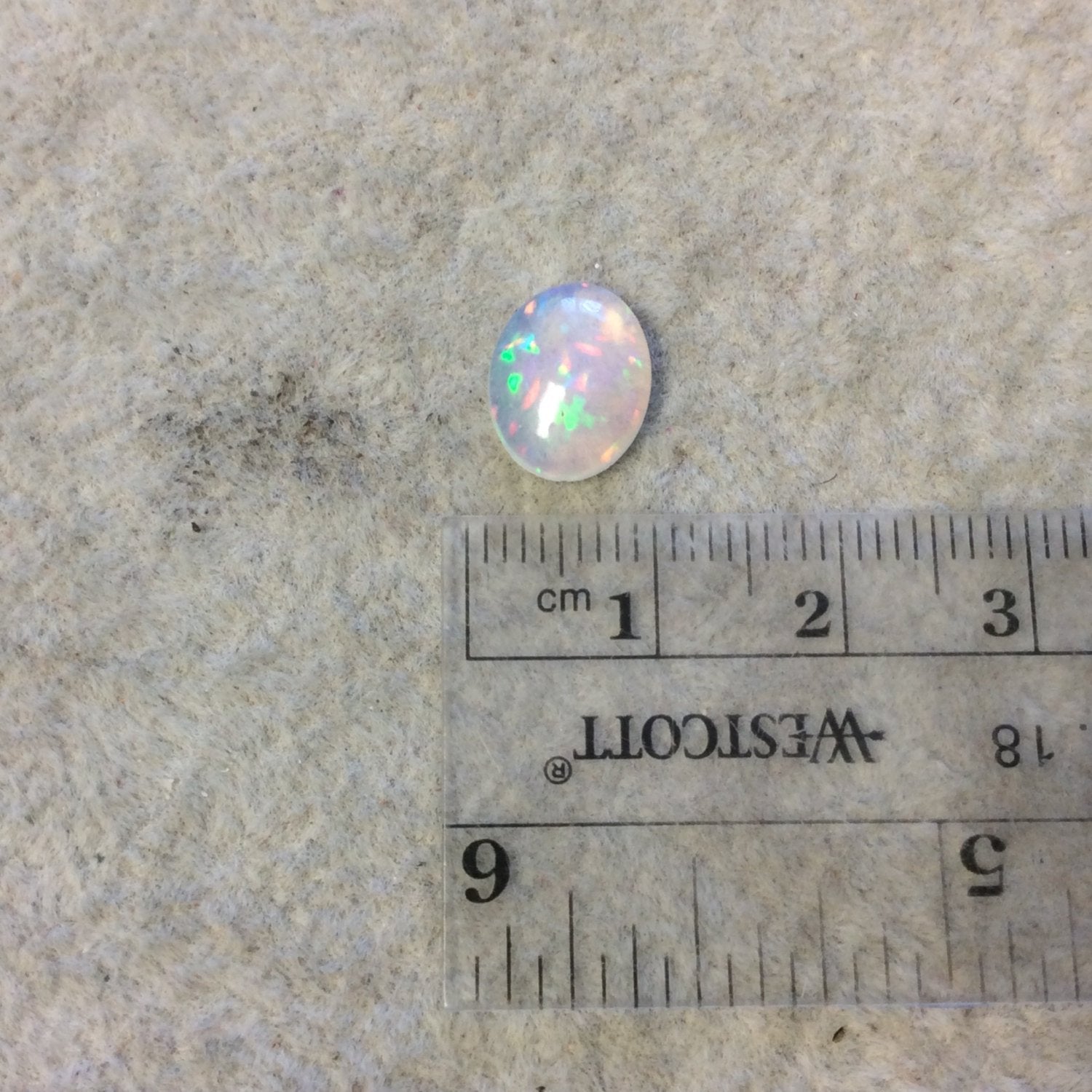 Natural Ethiopian Opal Smooth Oval Shaped Flat Back Cabochon 'KK' - Measuring 9mm x 11mm, 4mm Dome Height - High Quality Gemstone Cab