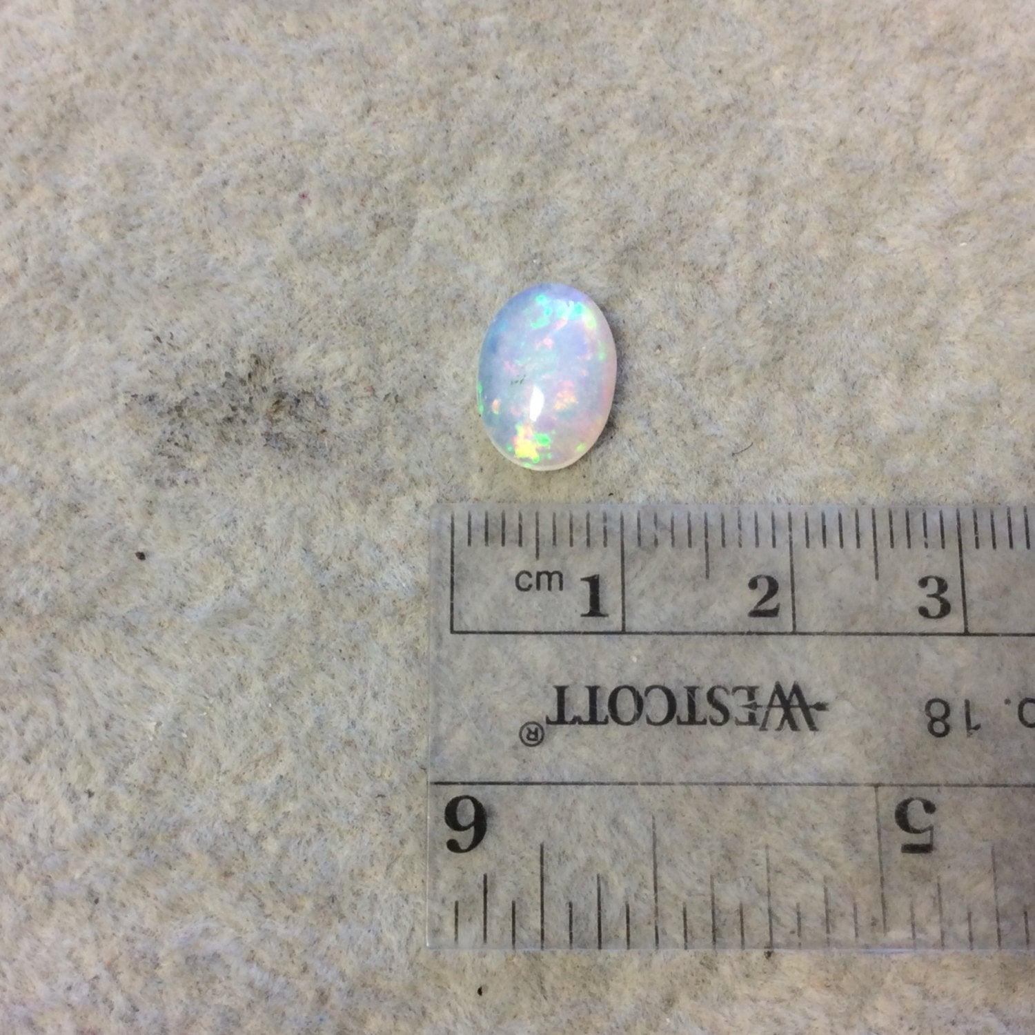 OOAK Natural Ethiopian Opal Smooth Oval Shaped Flat Back Cabochon 'NN' - Measuring 8.5mm x 12mm, 3mm Dome Height - High Quality Gemstone Cab