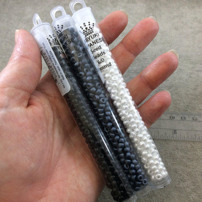 Size 6/0 Matte AB Finish Trans. Gray Genuine Miyuki Glass Seed Beads - Sold by 20 Gram Tubes (Approx. 200 Beads per Tube) - (6-9152FR)