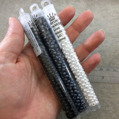 Size 6/0 AB Finish Trans. Dark Topaz Genuine Miyuki Glass Seed Beads - Sold by 20 Gram Tubes (Approx. 200 Beads per Tube) - (6-9257)
