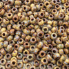 Size 6/0 Opaque Matte Picasso Brown/Tan Genuine Miyuki Glass Seed Beads - Sold by 20 Gram Tubes (Approx. 200 Beads per Tube) - (6-94517)