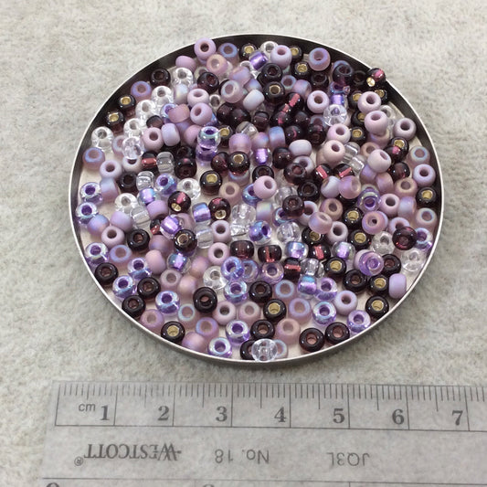 Size 6/0 Assorted Finish Lilac Mix Genuine Miyuki Glass Seed Beads - Sold by 20 Gram Tubes (Approx. 200 Beads per Tube) - (6-9MIX01)