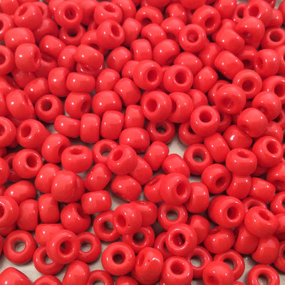 Size 6/0 Opaque Glossy Regular Red Genuine Miyuki Glass Seed Beads - Sold by 20 Gram Tubes (Approx. 200 Beads per Tube) - (6-9408)