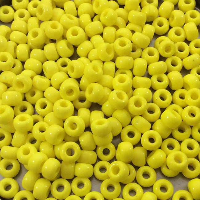 Size 6/0 Opaque Glossy Regular Yellow Genuine Miyuki Glass Seed Beads - Sold by 20 Gram Tubes (Approx. 200 Beads per Tube) - (6-9404)