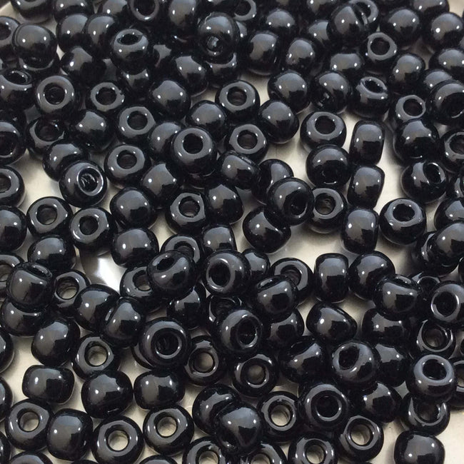 Size 6/0 Opaque Glossy Regular Black Genuine Miyuki Glass Seed Beads - Sold by 20 Gram Tubes (Approx. 200 Beads per Tube) - (6-9401)