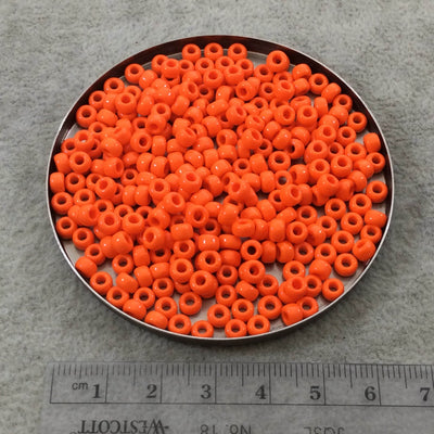 Size 6/0 Opaque Glossy Regular Orange Genuine Miyuki Glass Seed Beads - Sold by 20 Gram Tubes (Approx. 200 Beads per Tube) - (6-9406)