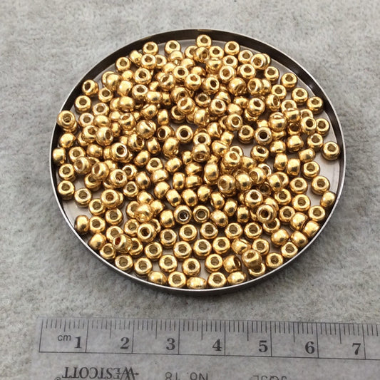 Size 6/0 Duracoat Galvanized Glossy Gold Genuine Miyuki Glass Seed Beads - Sold by 20 Gram Tubes (Approx. 200 Beads per Tube) - (6-94202)