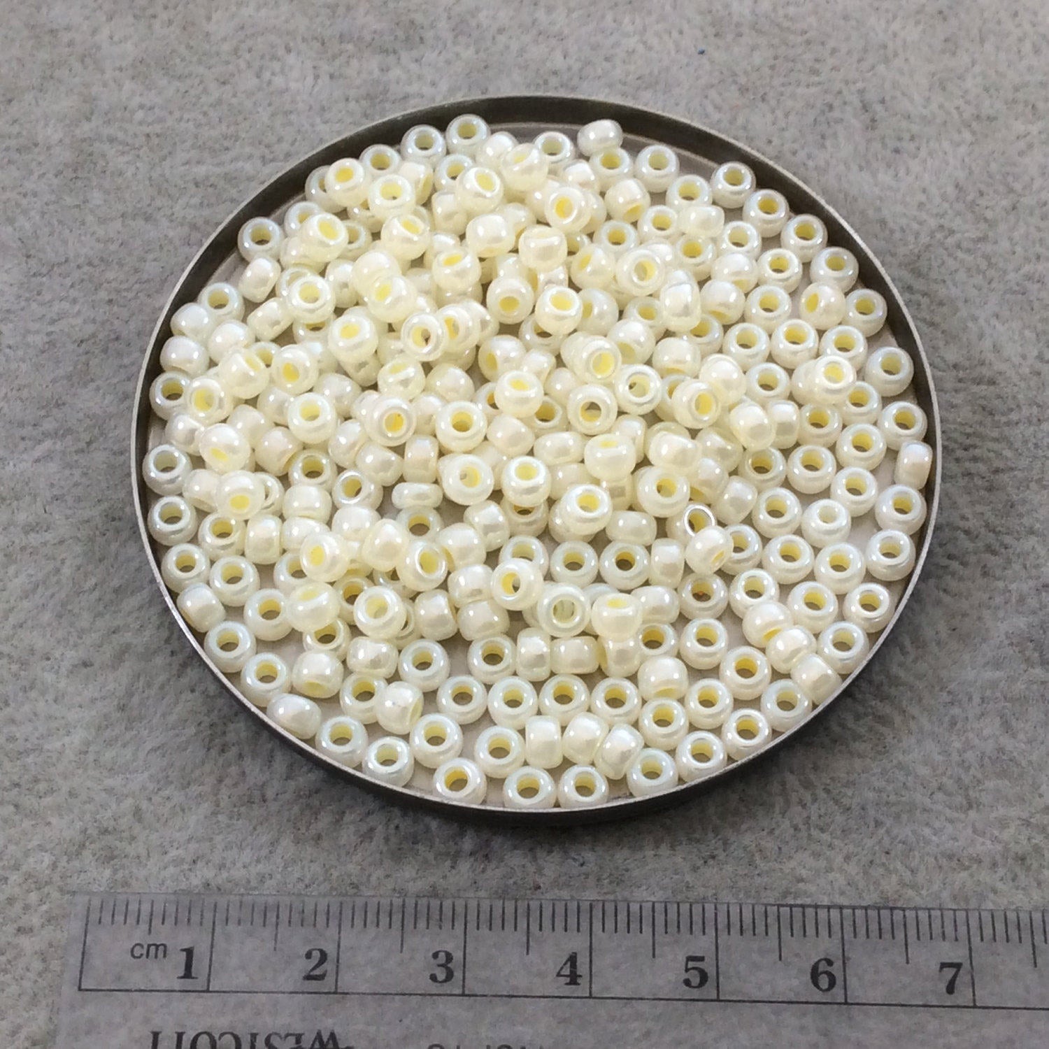 Size 6/0 Glossy Finish Ceylon Buttercream Genuine Miyuki Glass Seed Beads - Sold by 20 Gram Tubes (Approx. 200 Beads per Tube) - (6-9527)