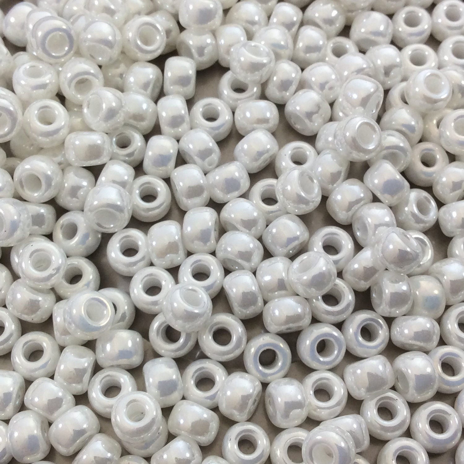 Size 6/0 Glossy Finish Ceylon Beige Pearl Genuine Miyuki Glass Seed Beads - Sold by 20 Gram Tubes (Approx. 200 Beads per Tube) - (6-9591)