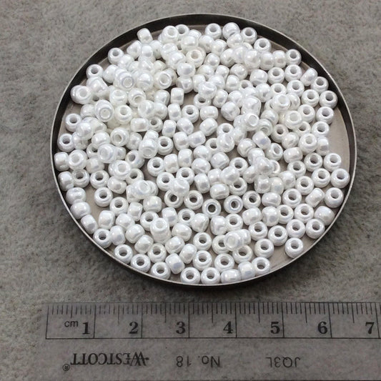 Size 6/0 Glossy Finish Ceylon Beige Pearl Genuine Miyuki Glass Seed Beads - Sold by 20 Gram Tubes (Approx. 200 Beads per Tube) - (6-9591)