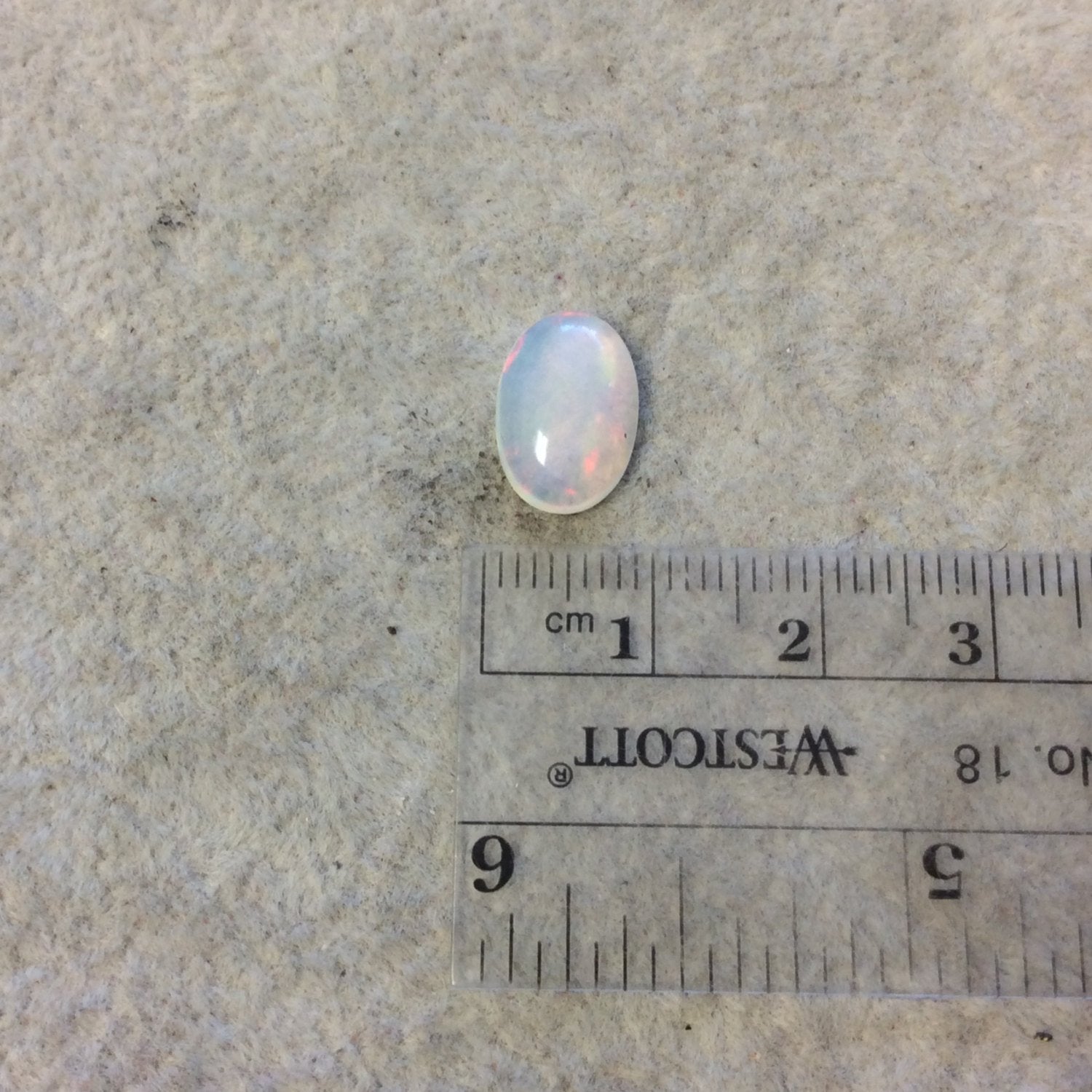Natural Ethiopian Opal Smooth Oval Shaped Flat Back Cabochon 'QQ' - Measuring 9mm x 13mm, 4mm Dome Height - High Quality Gemstone Cab