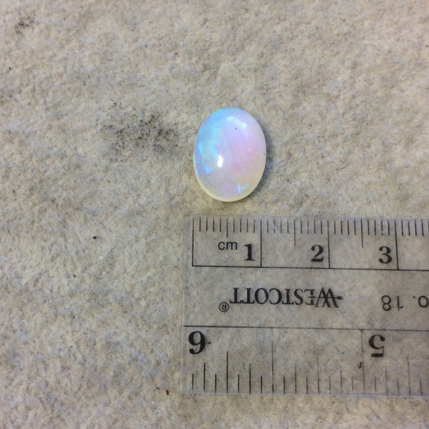 OOAK Natural Ethiopian Opal Smooth Oval Flat Back Cabochon 'UU' - Measuring 11mm x 15mm, 5.5mm Dome Height - High Quality Gemstone Cab