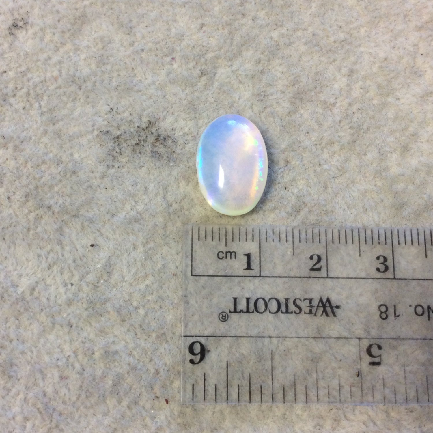 OOAK Natural Ethiopian Opal Smooth Oval Rounded Back Cabochon 'VV' - Measuring 11mm x 16mm, 4mm Dome Height - High Quality Gemstone Cab