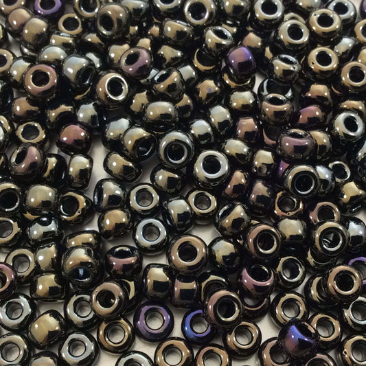 Size 6/0 Glossy Finish Metallic Dark Brown Genuine Miyuki Glass Seed Beads - Sold by 20 Gram Tubes (Approx. 200 Beads per Tube) - (6-9458)
