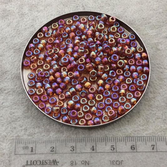 Size 6/0 AB Finish Trans. Dark Topaz Genuine Miyuki Glass Seed Beads - Sold by 20 Gram Tubes (Approx. 200 Beads per Tube) - (6-9257)