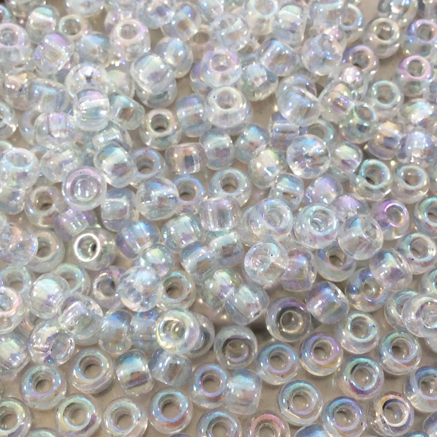 Size 6/0 AB Finish Trans. Crystal Clear Genuine Miyuki Glass Seed Beads - Sold by 20 Gram Tubes (Approx. 200 Beads per Tube) - (6-9250)